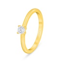 Sterling Silver 925 Ring Golden Plated Embedded With White Zircon