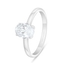 Sterling Silver 925 Ring Rhodium Plated Embedded With White Zircon