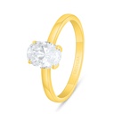 Sterling Silver 925 Ring Golden Plated Embedded With White Zircon