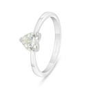 Sterling Silver 925 Ring Rhodium Plated  Embedded With Yellow Diamond 
