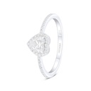 Sterling Silver 925 Ring Rhodium Plated Embedded With White Zircon