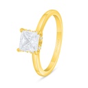 Sterling Silver 925 Ring Golden Plated Embedded With White Zircon