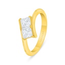 Sterling Silver 925 Ring Golden Plated Embedded With White Zircon