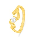 Sterling Silver 925 Ring Golden Plated Embedded With White Zircon