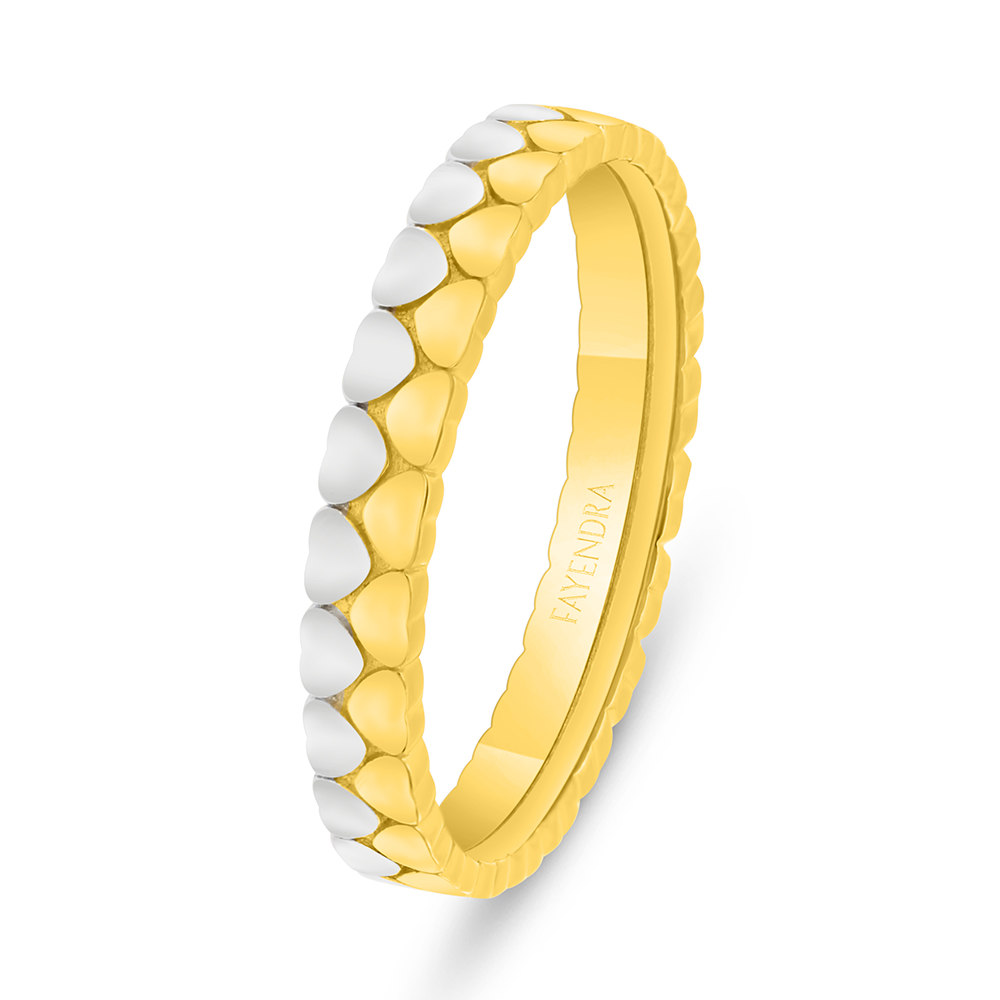 Sterling Silver 925 Ring Rhodium And Golden Plated 