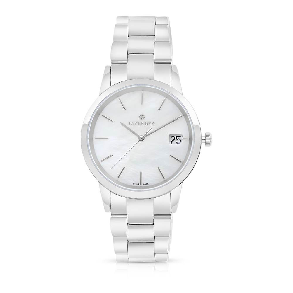 Stainless Steel 316 Watch Silver Color - WHITE MOP DIAL