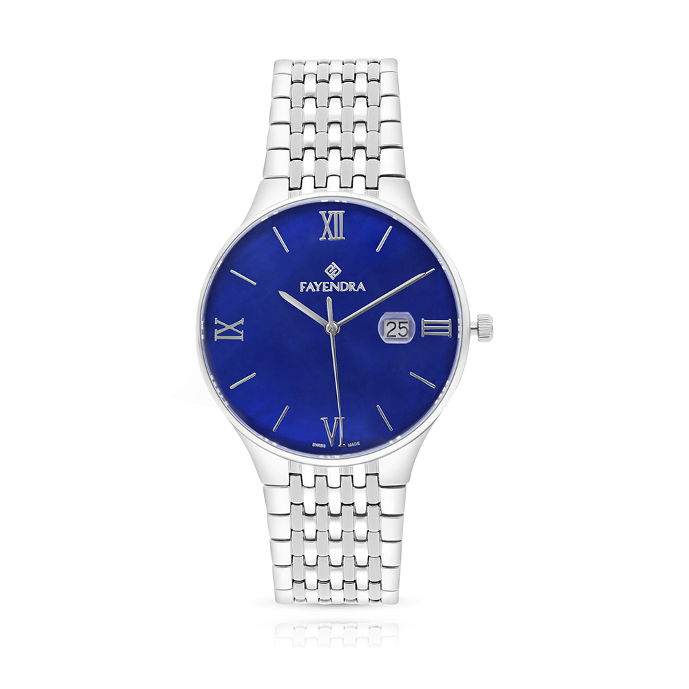 Stainless Steel 316 Watch Silver Color For Men - BLUE DIAL