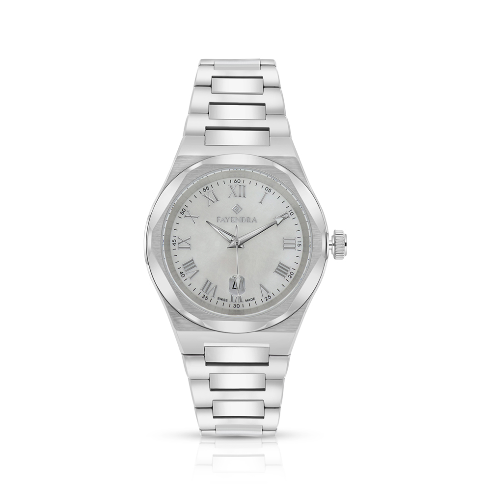 Stainless Steel 316L Watch Silver Color For Men - white MOP dial 
