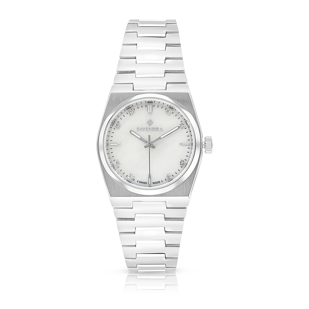 Stainless Steel 316L Watch Silver Color - white MOP dial 