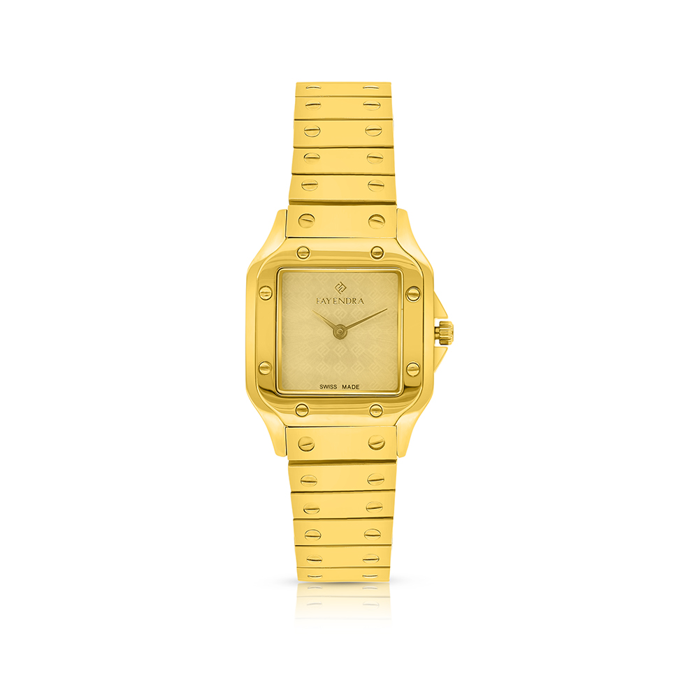 Stainless Steel 316L Watch Golden Color - light gold metal dial 