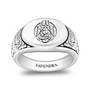 Sterling Silver 925 Islamic Ring Rhodium And Black Plated For Men 