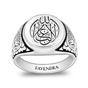 Sterling Silver 925 Islamic Ring Rhodium And Black Plated For Men 