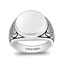 Sterling Silver 925 Islamic Ring Rhodium And Black Plated For Men 