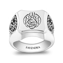 Sterling Silver 925 Islamic Ring Rhodium And Black Plated For Men 