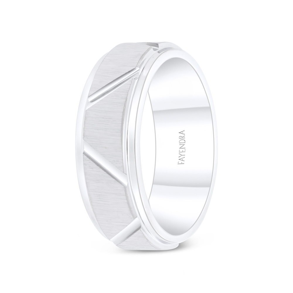 Tungsten Carbide Wedding Ring Silver Plated For Men