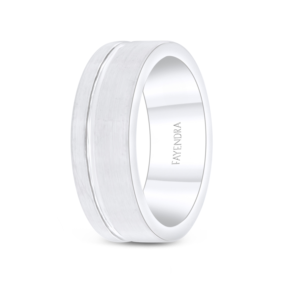 Tungsten Carbide Wedding Ring Silver Plated For Men