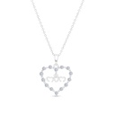 Sterling Silver 925 Necklace Rhodium Plated Embedded With White CZ