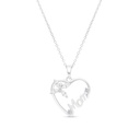 Sterling Silver 925 Necklace Rhodium Plated Embedded With White CZ