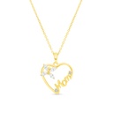 Sterling Silver 925 Necklace Gold Plated Embedded With White CZ