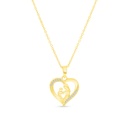 Sterling Silver 925 Necklace Gold Plated Embedded With White CZ