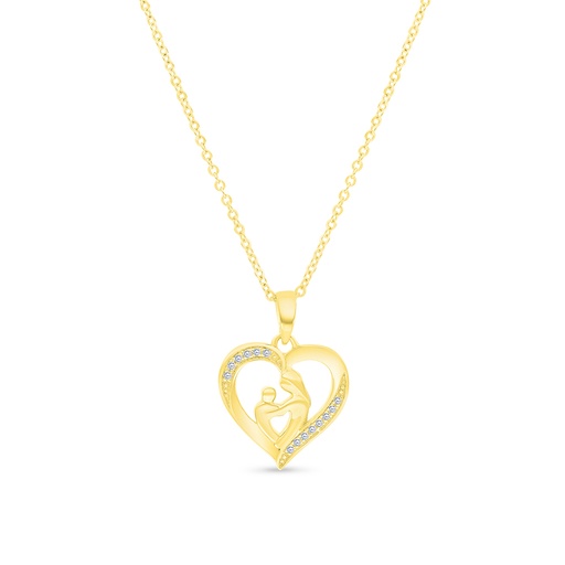 [PND02WCZ00000A430] Sterling Silver 925 Necklace Gold Plated Embedded With White CZ