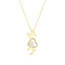 Sterling Silver 925 Necklace Gold Plated Embedded With White CZ