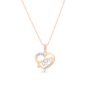 Sterling Silver 925 Necklace Rose Gold Plated Embedded With White CZ