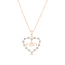 Sterling Silver 925 Necklace Rose Gold Plated Embedded With White CZ