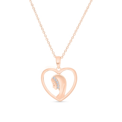 [PND03WCZ00000A427] Sterling Silver 925 Necklace Rose Gold Plated Embedded With White CZ