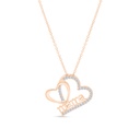 Sterling Silver 925 Necklace Rose Gold Plated Embedded With White CZ