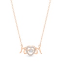 Sterling Silver 925 Necklace Rose Gold Plated Embedded With White CZ