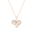 Sterling Silver 925 Necklace Rose Gold Plated Embedded With White CZ