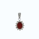 Sterling Silver 925 Pendant Natural Aqiq Marcasite Stones