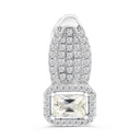 Sterling Silver 925 Pendant Rhodium Plated Yellow Zircon