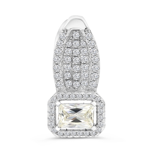 [PND01CIT00WCZA592] Sterling Silver 925 Pendant Rhodium Plated Yellow Zircon