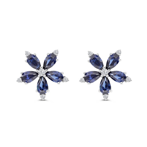 [EAR01TZT00WCZB030] Sterling Silver 925 Earring Rhodium Plated Tanzanite