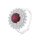 Sterling Silver 925 Ring Rhodium Plated Ruby Corundum