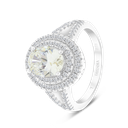 Sterling Silver 925 Ring Rhodium Plated Yellow Zircon