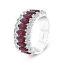 Sterling Silver 925 Ring Rhodium Plated Ruby Corundum