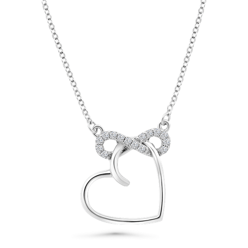 [NCL01WCZ00000A417] Sterling Silver 925 Necklace Rhodium Plated