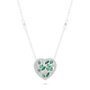 Sterling Silver 925 Necklace Rhodium Plated Embedded With Emerald