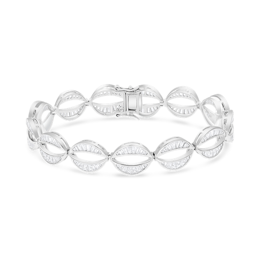 [BRC01WCZ00000A660] Sterling Silver 925 Bracelet Rhodium Plated