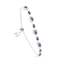 Sterling Silver 925 Bracelet Rhodium Plated Tanzanite