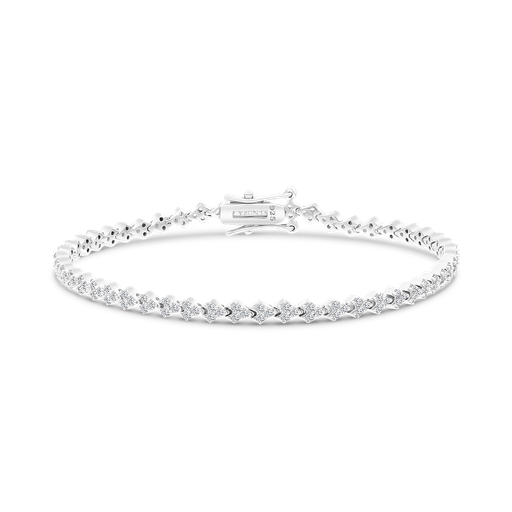 [BRC01WCZ00000A727] Sterling Silver 925 Bracelet Rhodium Plated