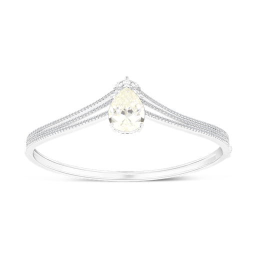 [BNG01CIT00WCZA103] Sterling Silver 925 Bangle Rhodium Plated Yellow Zircon