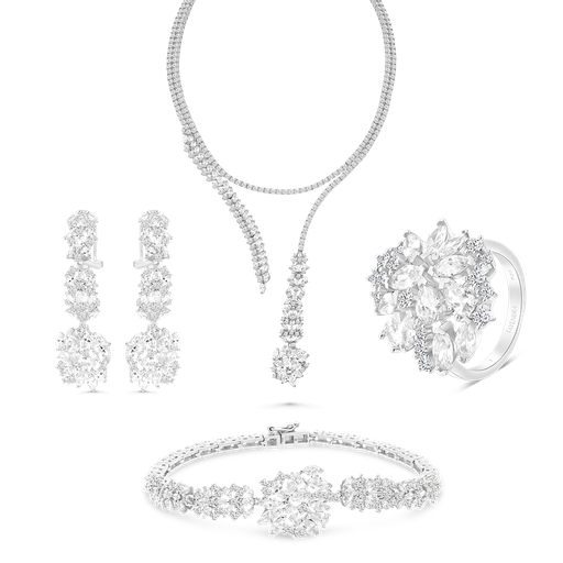 Sterling Silver 925 Set Rhodium Plated