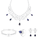 Sterling Silver 925 Set Rhodium Plated Embedded With Sapphire Corundum