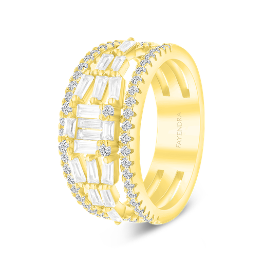 Sterling Silver 925 Ring Rhodium And Gold Plated