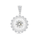 Sterling Silver 925 Pendant Rhodium Plated Embedded With Yellow Zircon