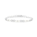 Sterling Silver 925 Bracelet Rhodium Plated Embedded With Yellow Zircon And White CZ